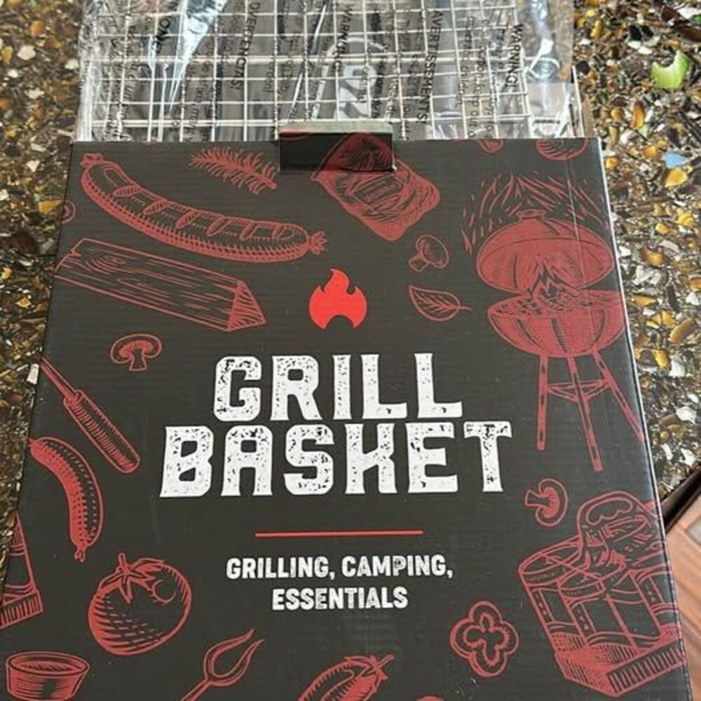 BBQ Grill Basket w/ Handle Shizzo Grilling Accessories NEW